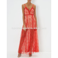 Новая мода Красный ремень кружева Макси платье Производство Оптовая продажа женской одежды (TA5269D)